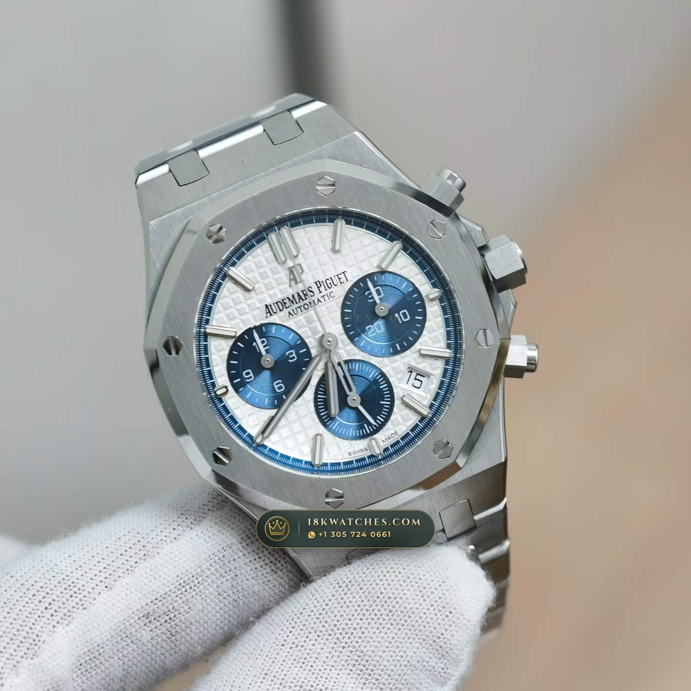 Audemars Piguet Royal Oak Selfwinding Chronograph 38mm Geneva Atelier Spec Ref. 26315ST — Studio Gallery Plate II in 904L Stainless Steel Custom Architecture (146.6g Verified Mass, Audemars Piguet Cal. 2385 Column-Wheel Chronograph)