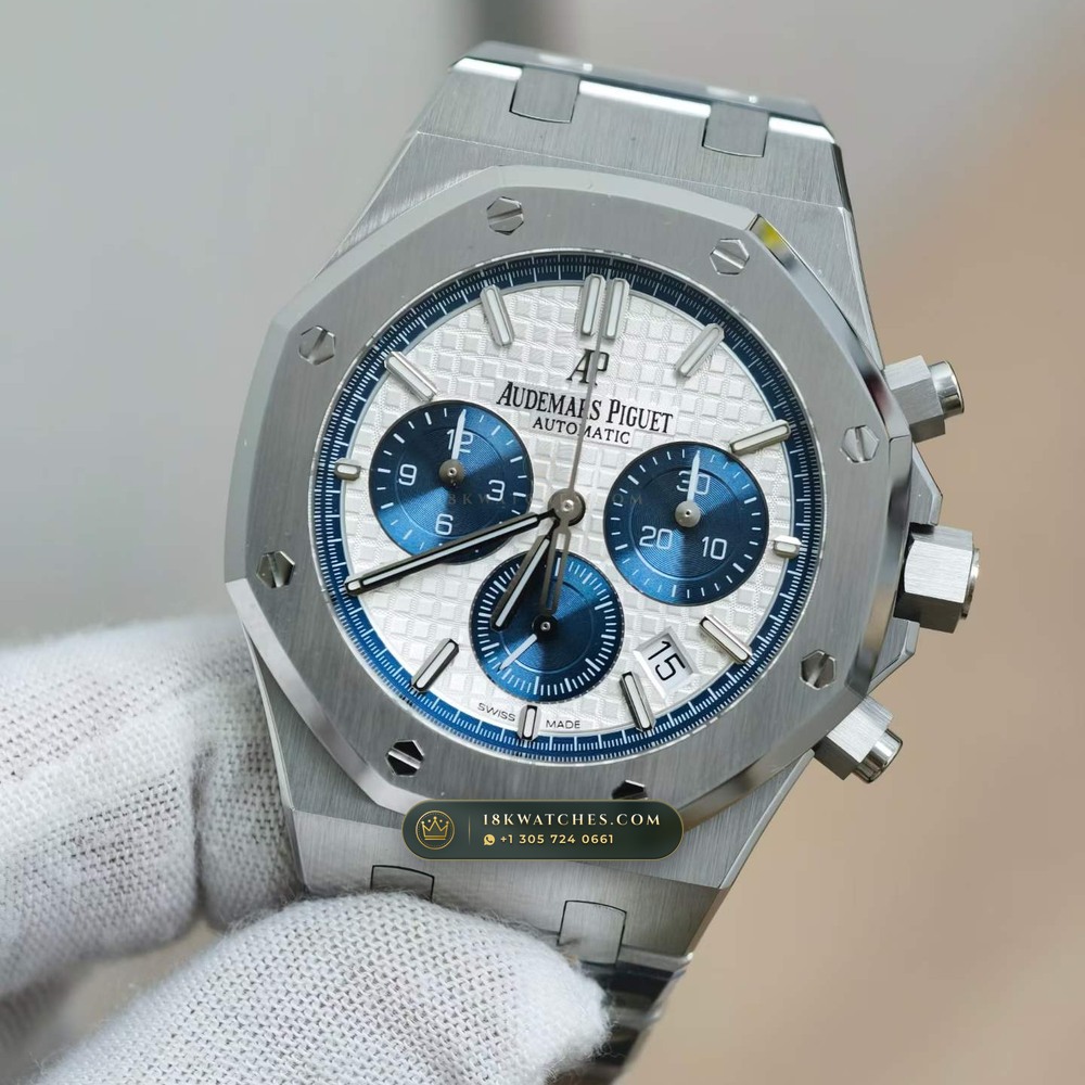 Audemars Piguet Royal Oak Selfwinding Chronograph 38mm Geneva Atelier Spec Ref. 26315ST — Studio Gallery Plate III in 904L Stainless Steel Custom Architecture (146.6g Verified Mass, Audemars Piguet Cal. 2385 Column-Wheel Chronograph)