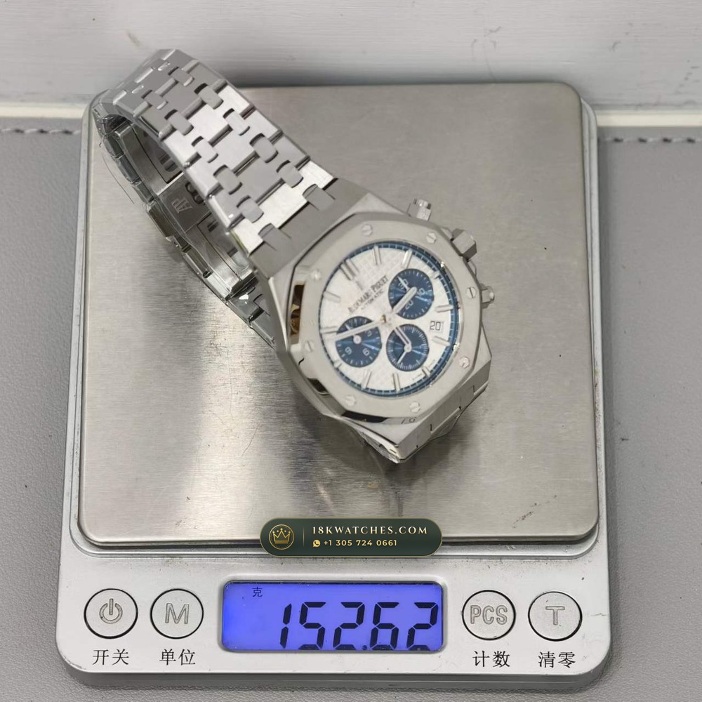 Audemars Piguet Royal Oak Selfwinding Chronograph 38mm Geneva Atelier Spec Ref. 26315ST — Studio Gallery Plate VIII in 904L Stainless Steel Custom Architecture (146.6g Verified Mass, Audemars Piguet Cal. 2385 Column-Wheel Chronograph)