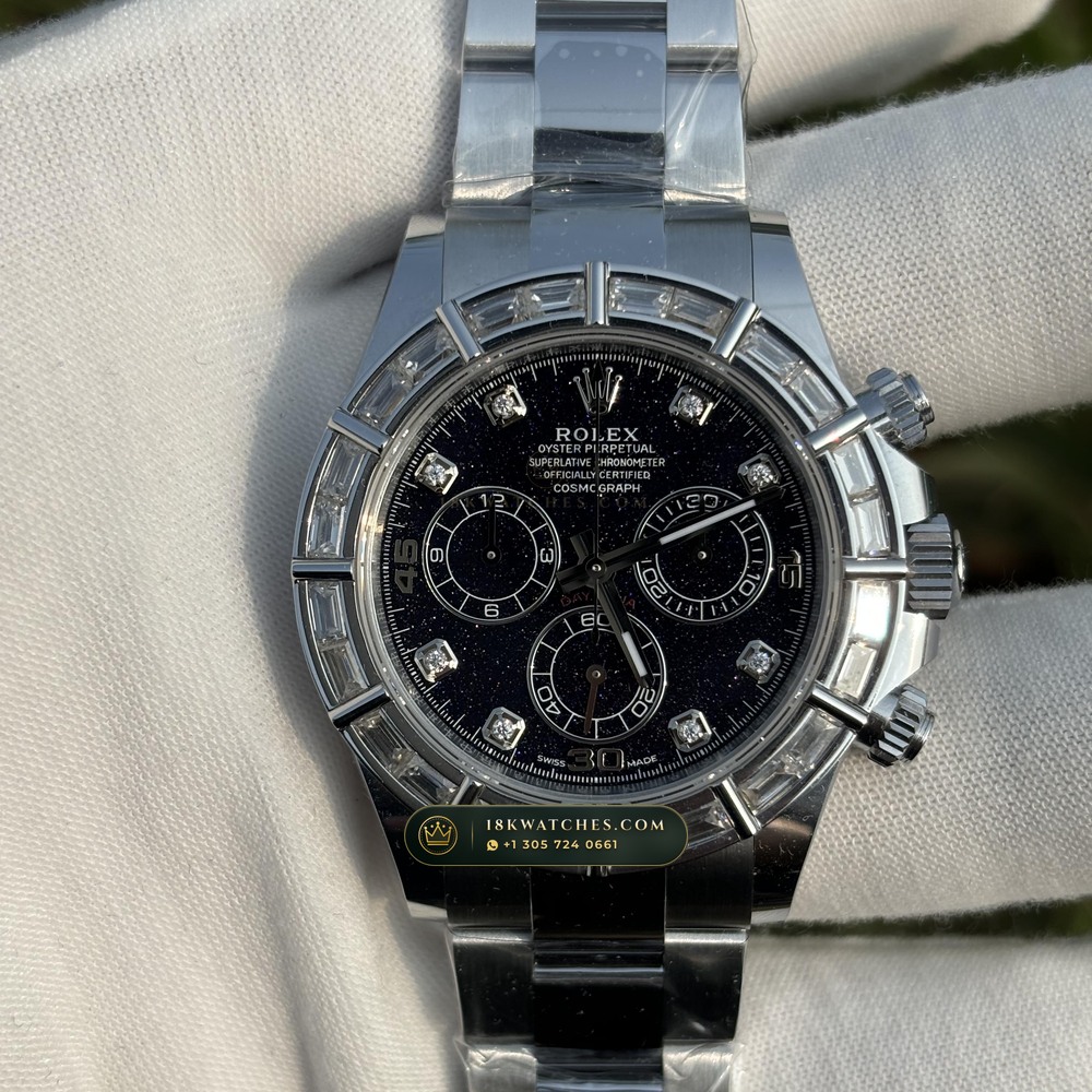 Rolex Cosmograph Daytona Aventurine Starry Dial Diamond-Set Bezel 18K White Gold Ref. 126589RBR