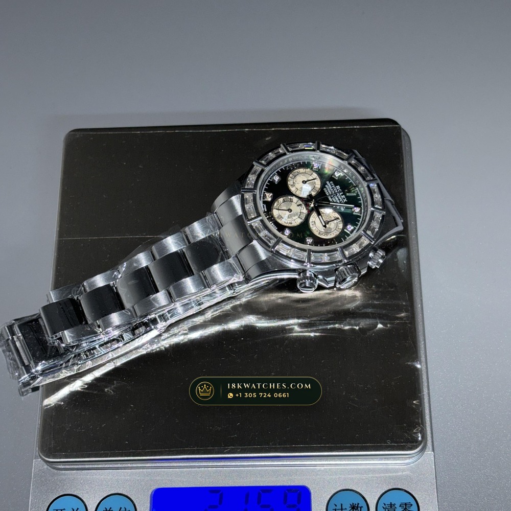 Rolex Cosmograph Daytona Iridescent Natural Mother-of-Pearl Dial Diamond-Set Bezel 18K White Gold Ref. 126589RBR — Studio Gallery Plate VII in 18K White Gold Au750 (216.3g Verified Mass, Rolex Manufacture Cal. 4131 - 72h Power Reserve)