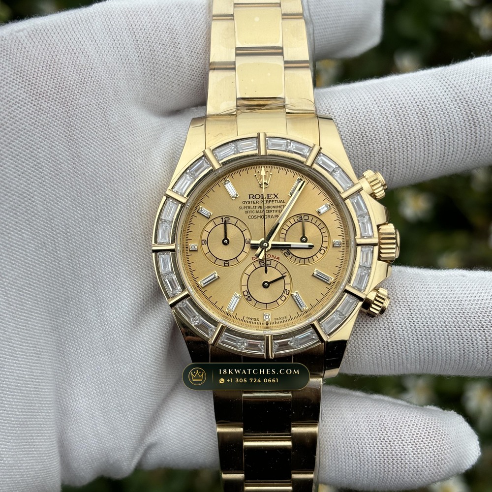 Rolex Cosmograph Daytona Diamond-Set Bezel 18K Yellow Gold Ref. 126508