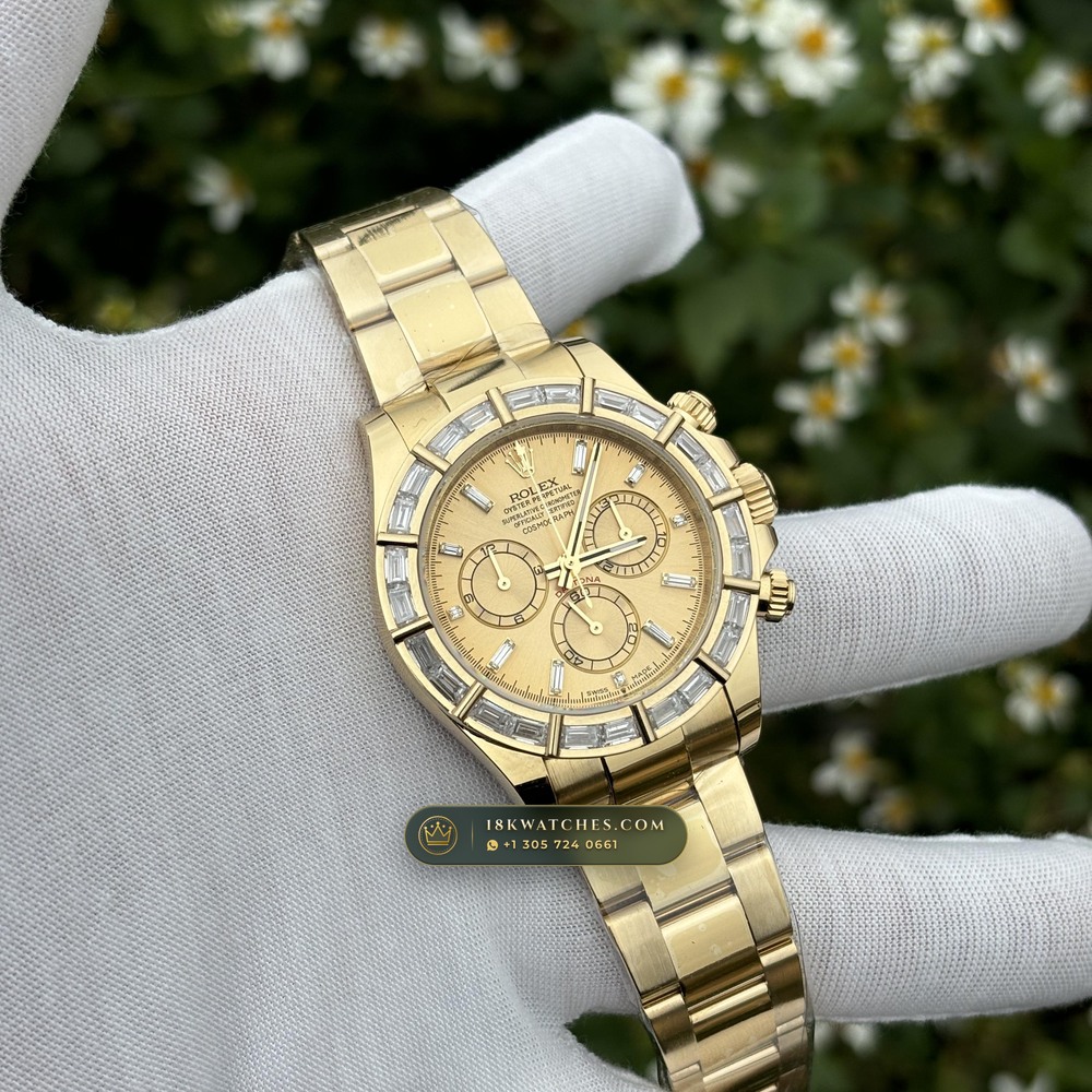 Rolex Cosmograph Daytona Diamond-Set Bezel 18K Yellow Gold Ref. 126508 — Studio Gallery Plate IV in 18K Yellow Gold Au750 (216.5g Verified Mass, Rolex Manufacture Cal. 4131 - 72h Power Reserve)