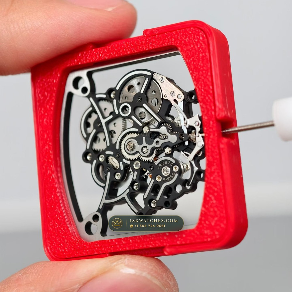 Richard Mille RM 055 Bubba Watson Manual Winding Chronometer Regulated Spec — Studio Gallery Plate IV in ATZ White Ceramic & Grade 5 Titanium (66.9g Verified Mass, Richard Mille Cal. RMUL2 Grade 5 Titanium Skeleton)