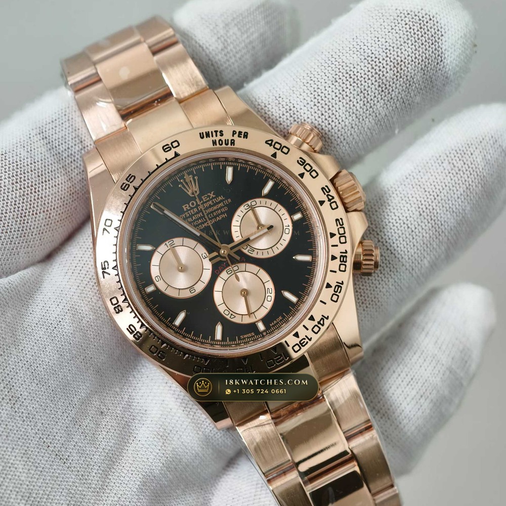 Rolex Cosmograph Daytona 18K Everose Gold Geneva Atelier Spec Ref. 126505 — Studio Gallery Plate III in 18K Rose Gold Au750 (216.4g Verified Mass, Rolex Manufacture Cal. 4131 - 72h Power Reserve)