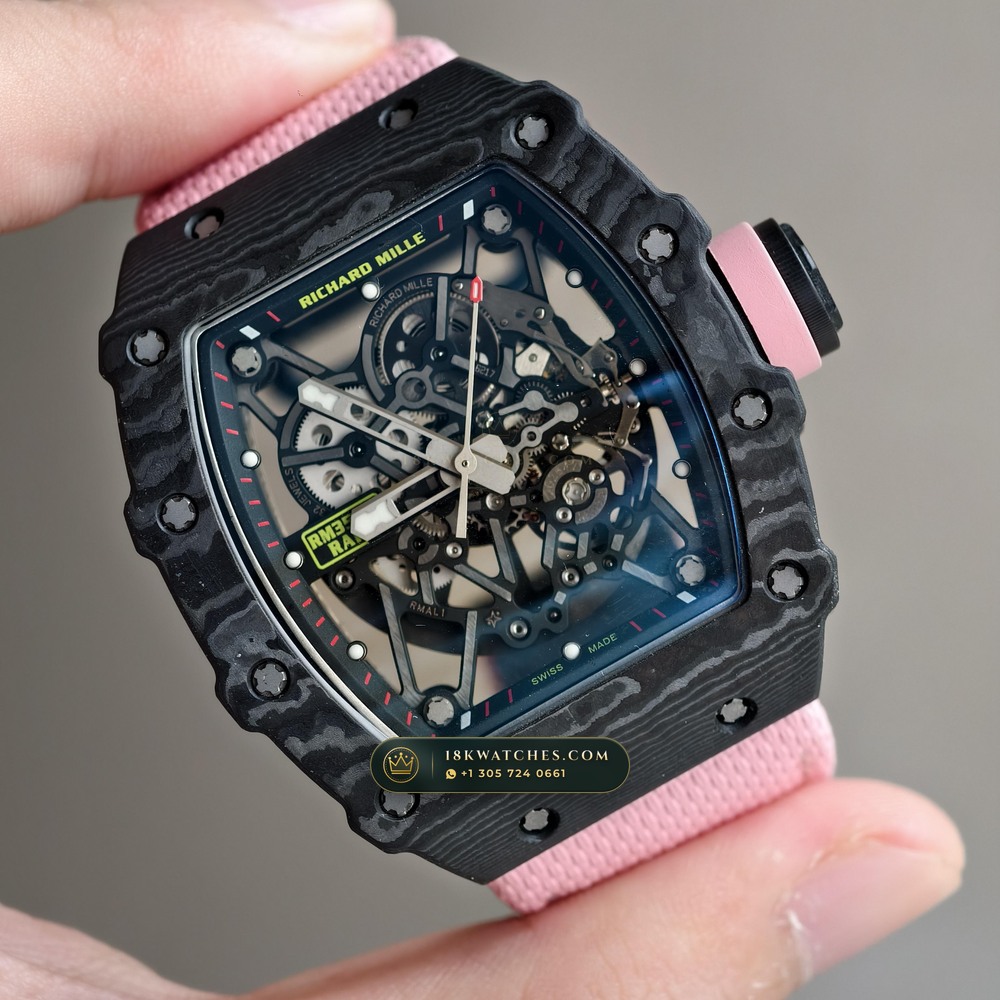 Richard Mille RM 35-02 Rafael Nadal Automatic Black Carbon TPT — Studio Gallery Plate II in Carbon TPT & Grade 5 Titanium (50.4g Verified Mass, Richard Mille Cal. RMAL1 Variable-Geometry Rotor)