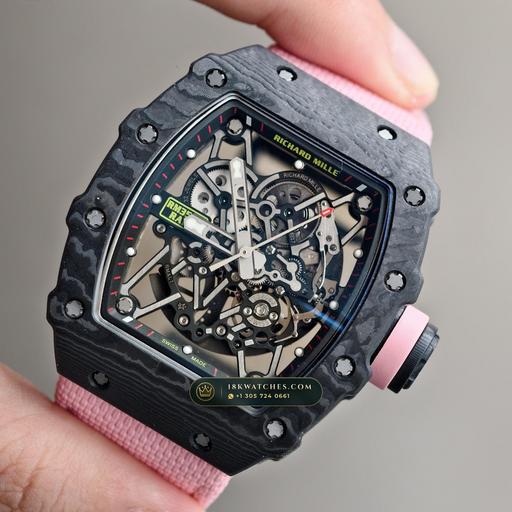 Richard Mille RM 35-02 Rafael Nadal Automatic Black Carbon TPT — Studio Gallery Plate III in Carbon TPT & Grade 5 Titanium (50.4g Verified Mass, Richard Mille Cal. RMAL1 Variable-Geometry Rotor)