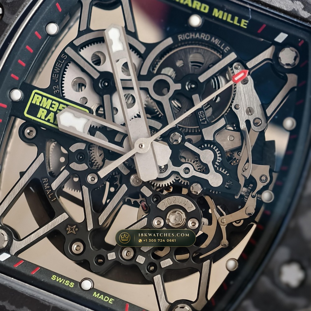 Richard Mille RM 35-02 Rafael Nadal Automatic Black Carbon TPT — Studio Gallery Plate V in Carbon TPT & Grade 5 Titanium (50.4g Verified Mass, Richard Mille Cal. RMAL1 Variable-Geometry Rotor)