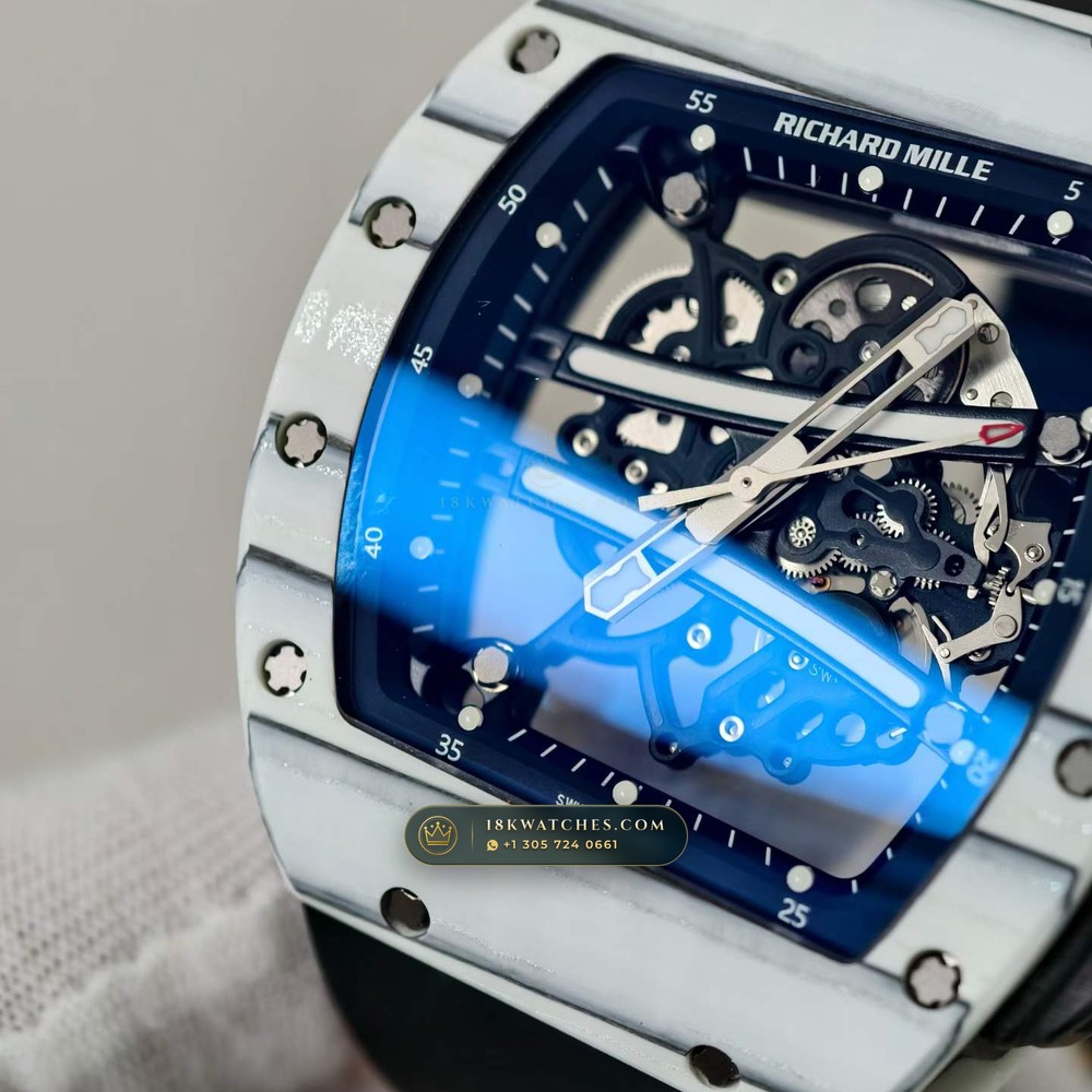 Richard Mille RM 61-01 Yohan Blake Asymmetric White Quartz TPT — Studio Gallery Plate IV in Carbon TPT & Grade 5 Titanium (55.3g Verified Mass, Richard Mille Cal. RMUL2 Free-Sprung Skeleton)