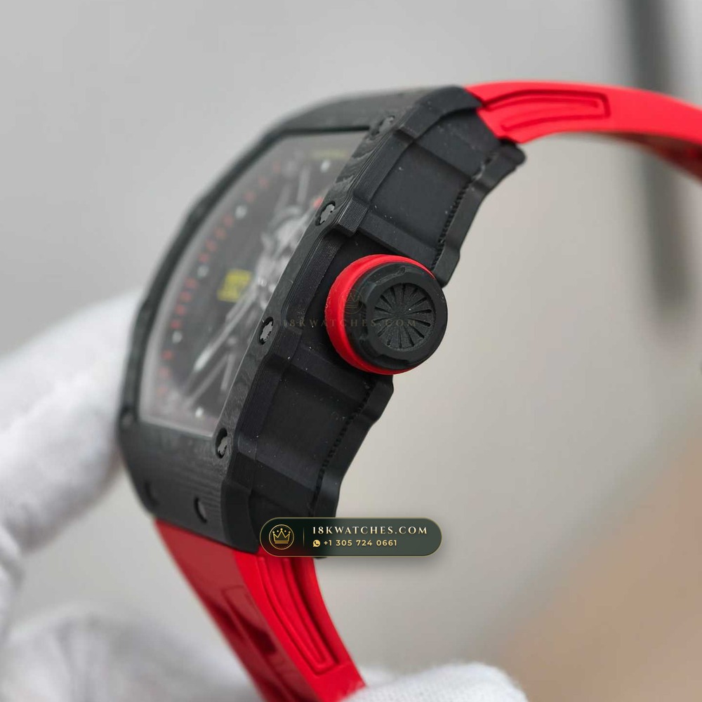 Richard Mille RM 35-01 Rafael Nadal Manual Winding Sapphire Caseback Spec — Studio Gallery Plate VI in Carbon TPT & Grade 5 Titanium (50.7g Verified Mass, Richard Mille Cal. RMUL3 Grade 5 Titanium Skeleton)