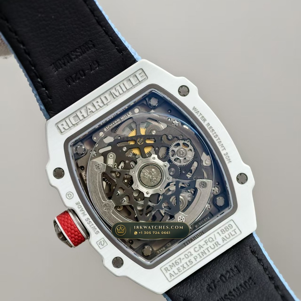 Richard Mille RM 67-02 Automatic Extra-Flat White Quartz TPT — Studio Gallery Plate VII in Carbon TPT & Grade 5 Titanium (33.4g Verified Mass, Richard Mille Cal. CRMA7 Skeletonized Titanium)