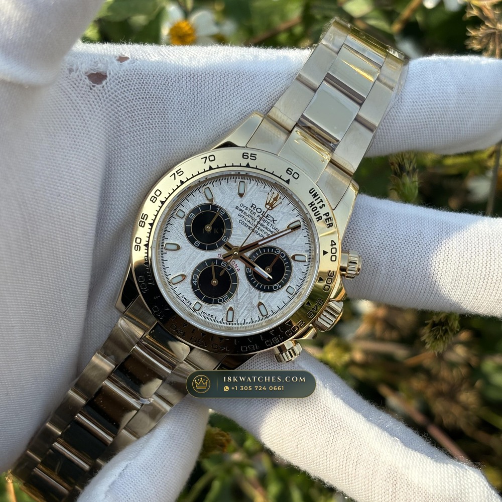 Rolex Cosmograph Daytona Gibeon Meteorite Dial 18K Yellow Gold Ref. 116508 — Studio Gallery Plate III in 18K Yellow Gold Au750 (216.2g Verified Mass, Rolex Manufacture Cal. 4130 - 72h Power Reserve)