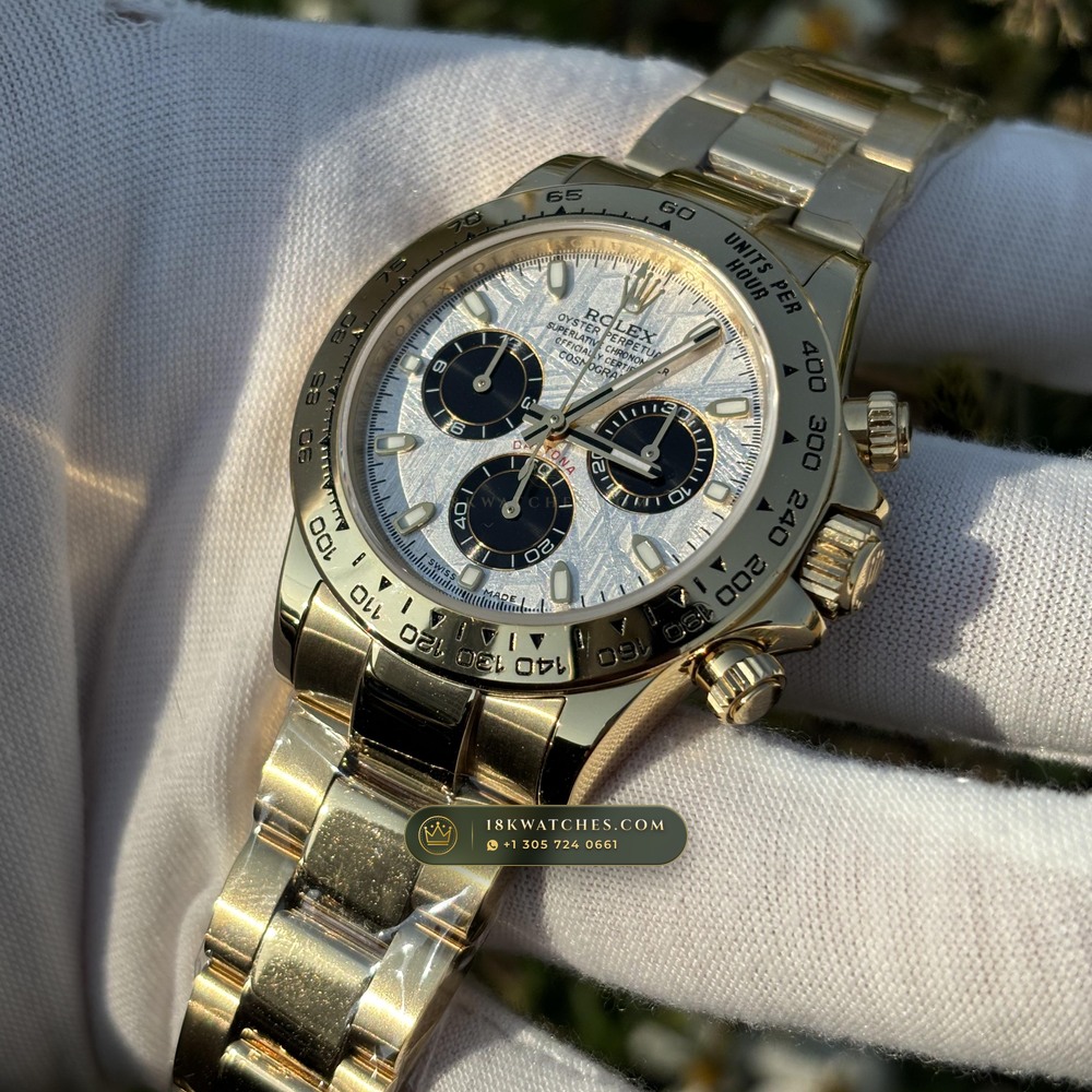 Rolex Cosmograph Daytona Gibeon Meteorite Dial 18K Yellow Gold Ref. 116508 — Studio Gallery Plate IV in 18K Yellow Gold Au750 (216.2g Verified Mass, Rolex Manufacture Cal. 4130 - 72h Power Reserve)