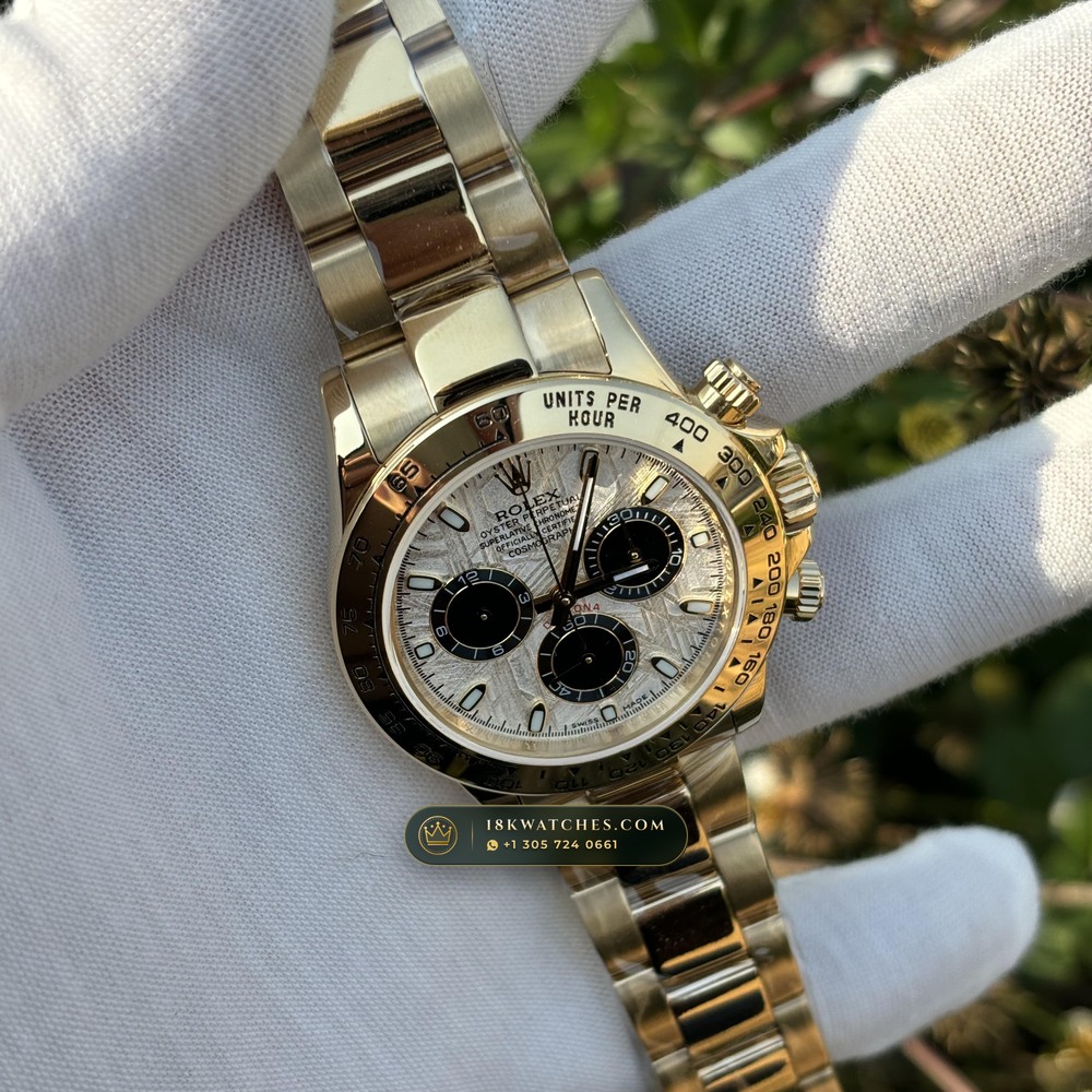 Rolex Cosmograph Daytona Gibeon Meteorite Dial 18K Yellow Gold Ref. 116508 — Studio Gallery Plate VI in 18K Yellow Gold Au750 (216.2g Verified Mass, Rolex Manufacture Cal. 4130 - 72h Power Reserve)