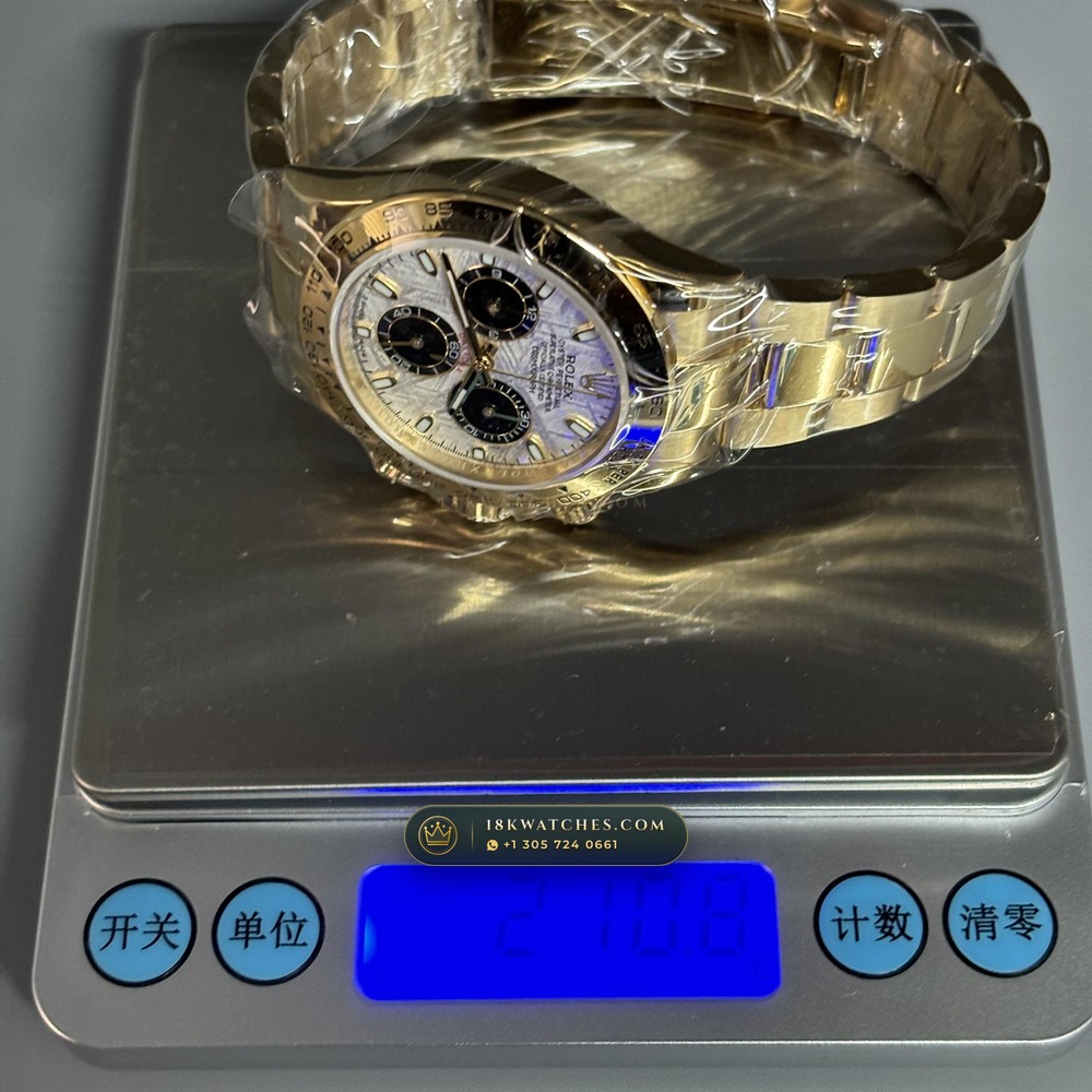 Rolex Cosmograph Daytona Gibeon Meteorite Dial 18K Yellow Gold Ref. 116508 — Studio Gallery Plate VII in 18K Yellow Gold Au750 (216.2g Verified Mass, Rolex Manufacture Cal. 4130 - 72h Power Reserve)