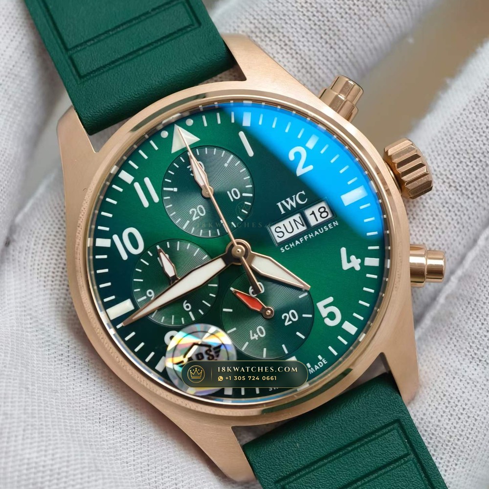 IWC Schaffhausen IWC Pilot Watch Chronograph 41mm Green Dial Ref. IW388110 — Studio Gallery Plate IV in 904L Stainless Steel Custom Architecture (108.1g Verified Mass, IWC Manufacture Cal. 69355 / Cal. 52010)