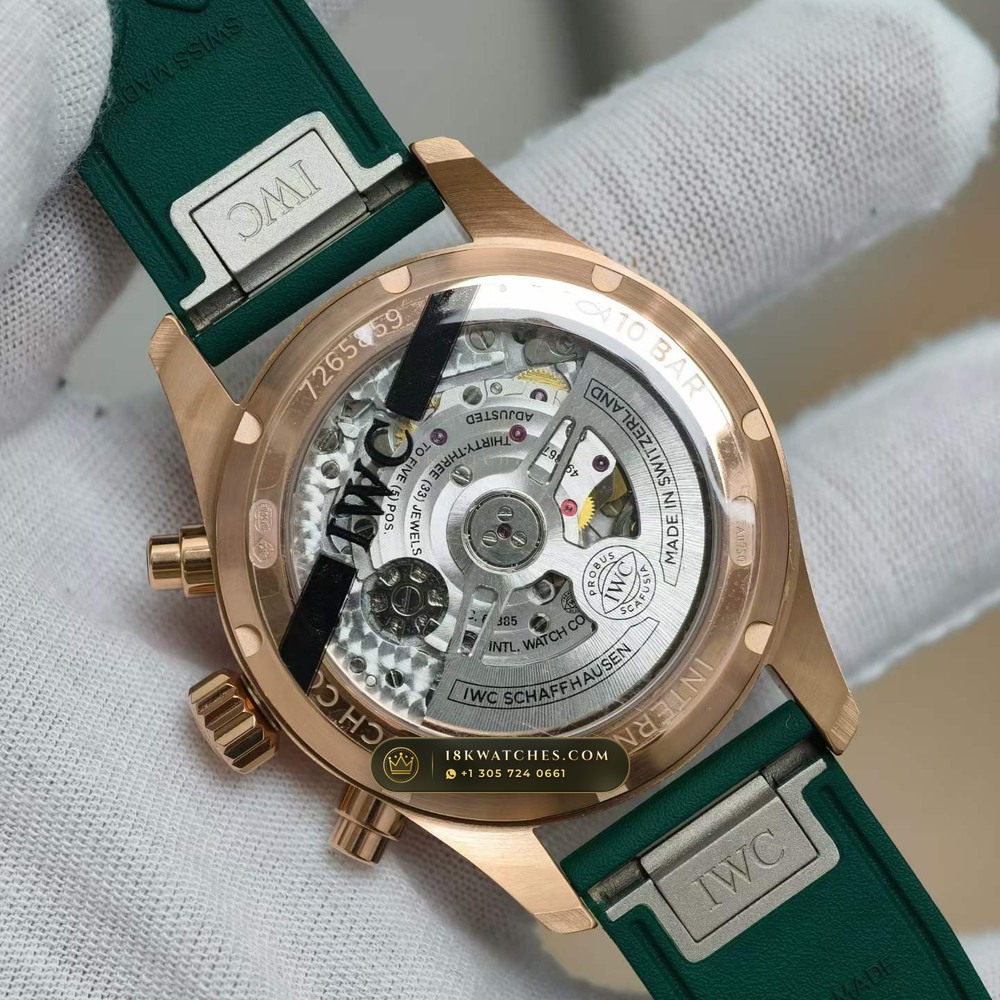 IWC Schaffhausen IWC Pilot Watch Chronograph 41mm Green Dial Ref. IW388110 — Studio Gallery Plate VIII in 904L Stainless Steel Custom Architecture (108.1g Verified Mass, IWC Manufacture Cal. 69355 / Cal. 52010)