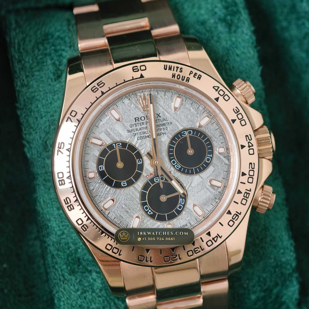 Rolex Cosmograph Daytona Gibeon Meteorite Dial 18K Everose Gold Ref. 116505 — Studio Gallery Plate IV in 18K Rose Gold Au750 (216.1g Verified Mass, Rolex Manufacture Cal. 4130 - 72h Power Reserve)