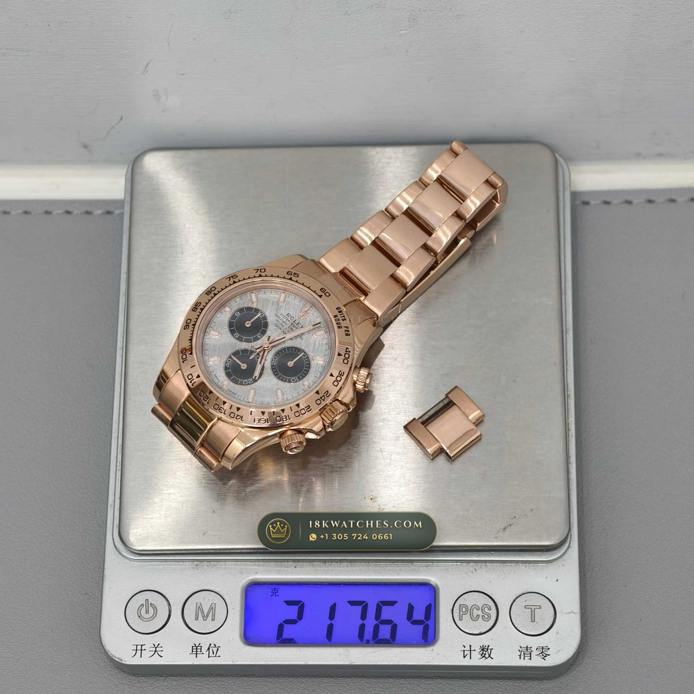 Rolex Cosmograph Daytona Gibeon Meteorite Dial 18K Everose Gold Ref. 116505 — Studio Gallery Plate IX in 18K Rose Gold Au750 (216.1g Verified Mass, Rolex Manufacture Cal. 4130 - 72h Power Reserve)