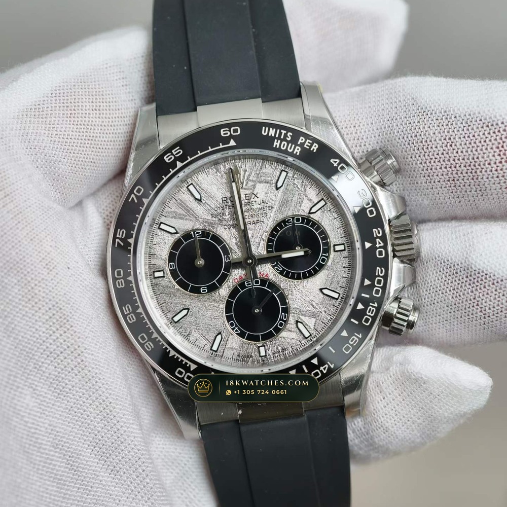 Rolex Cosmograph Daytona Gibeon Meteorite Dial 18K White Gold Chronometer Regulated Spec Ref. 126519LN