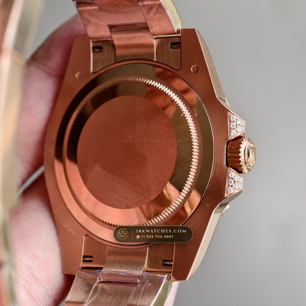 Rolex GMT-Master II Diamond-Set Bezel 18K Everose Gold Ref. 126755SARU — Studio Gallery Plate VII in 18K Rose Gold Au750 (225.3g Verified Mass, Rolex Manufacture Cal. 3285 - 70h Power Reserve)