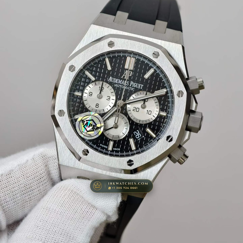Audemars Piguet Royal Oak Selfwinding Chronograph 41mm Chronometer Regulated Spec Ref. 26331ST — Studio Gallery Plate II in 904L Stainless Steel Custom Architecture (180.4g Verified Mass, Audemars Piguet Cal. 2385 Column-Wheel Chronograph)
