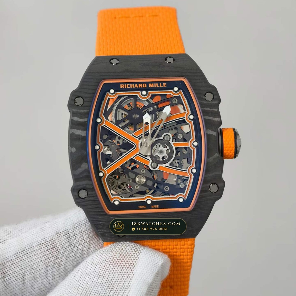 Richard Mille RM 67-02 Automatic Extra-Flat McLaren Flyback Chronograph — Studio Gallery Plate II in Carbon TPT & Grade 5 Titanium (33.3g Verified Mass, Richard Mille Cal. CRMA7 Skeletonized Titanium)