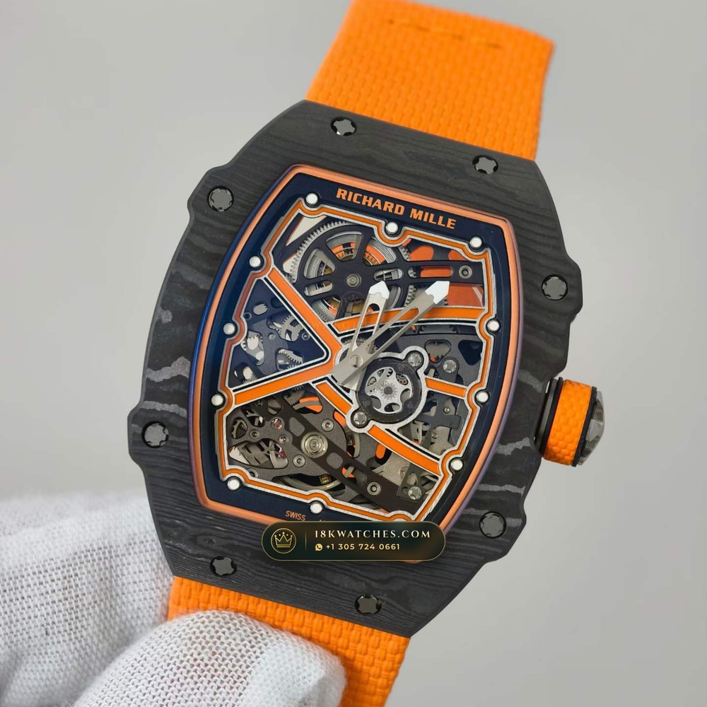 Richard Mille RM 67-02 Automatic Extra-Flat McLaren Flyback Chronograph — Studio Gallery Plate III in Carbon TPT & Grade 5 Titanium (33.3g Verified Mass, Richard Mille Cal. CRMA7 Skeletonized Titanium)