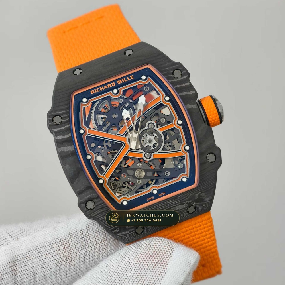 Richard Mille RM 67-02 Automatic Extra-Flat McLaren Flyback Chronograph — Studio Gallery Plate IV in Carbon TPT & Grade 5 Titanium (33.3g Verified Mass, Richard Mille Cal. CRMA7 Skeletonized Titanium)