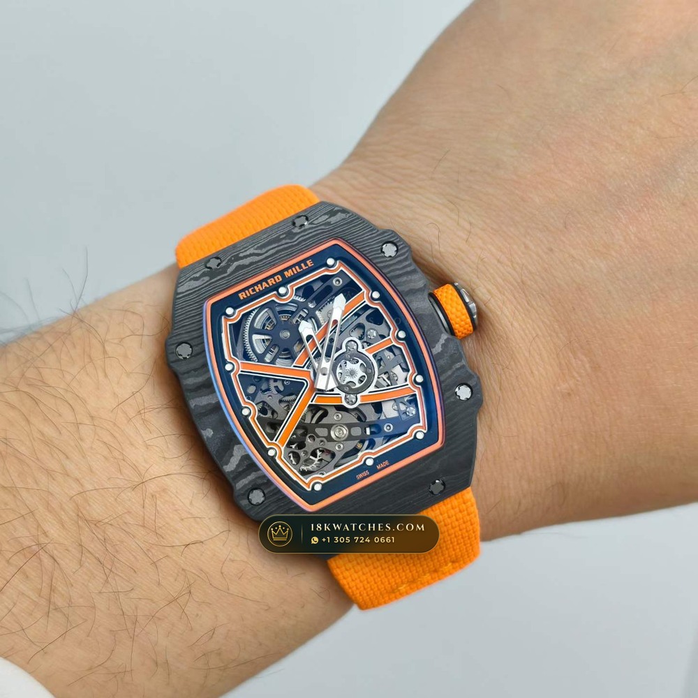 Richard Mille RM 67-02 Automatic Extra-Flat McLaren Flyback Chronograph — Studio Gallery Plate VII in Carbon TPT & Grade 5 Titanium (33.3g Verified Mass, Richard Mille Cal. CRMA7 Skeletonized Titanium)