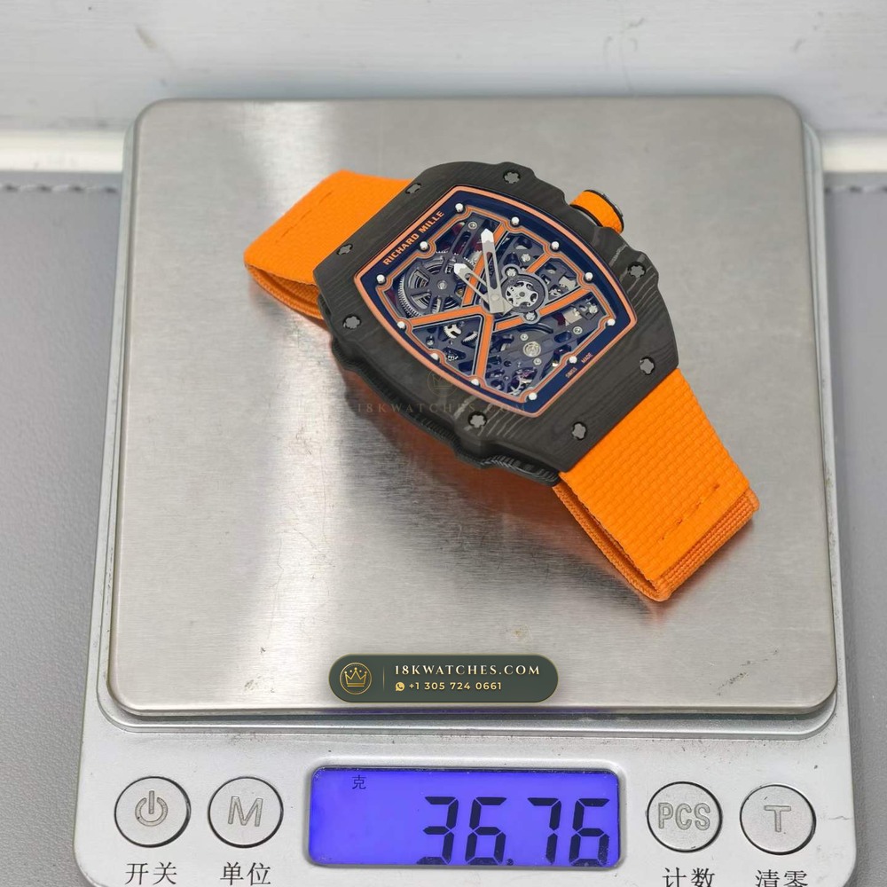 Richard Mille RM 67-02 Automatic Extra-Flat McLaren Flyback Chronograph — Studio Gallery Plate VIII in Carbon TPT & Grade 5 Titanium (33.3g Verified Mass, Richard Mille Cal. CRMA7 Skeletonized Titanium)