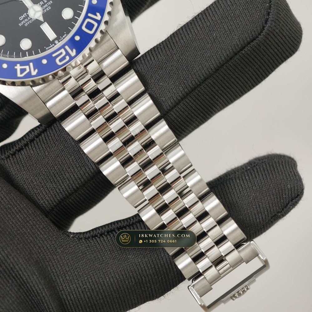 Rolex GMT-Master II Batgirl Blue & Black Jubilee Ref. 126710BLNR — Studio Gallery Plate IV in 904L Stainless Steel Custom Architecture (143.3g Verified Mass, Rolex Manufacture Cal. 3285 - 70h Power Reserve)
