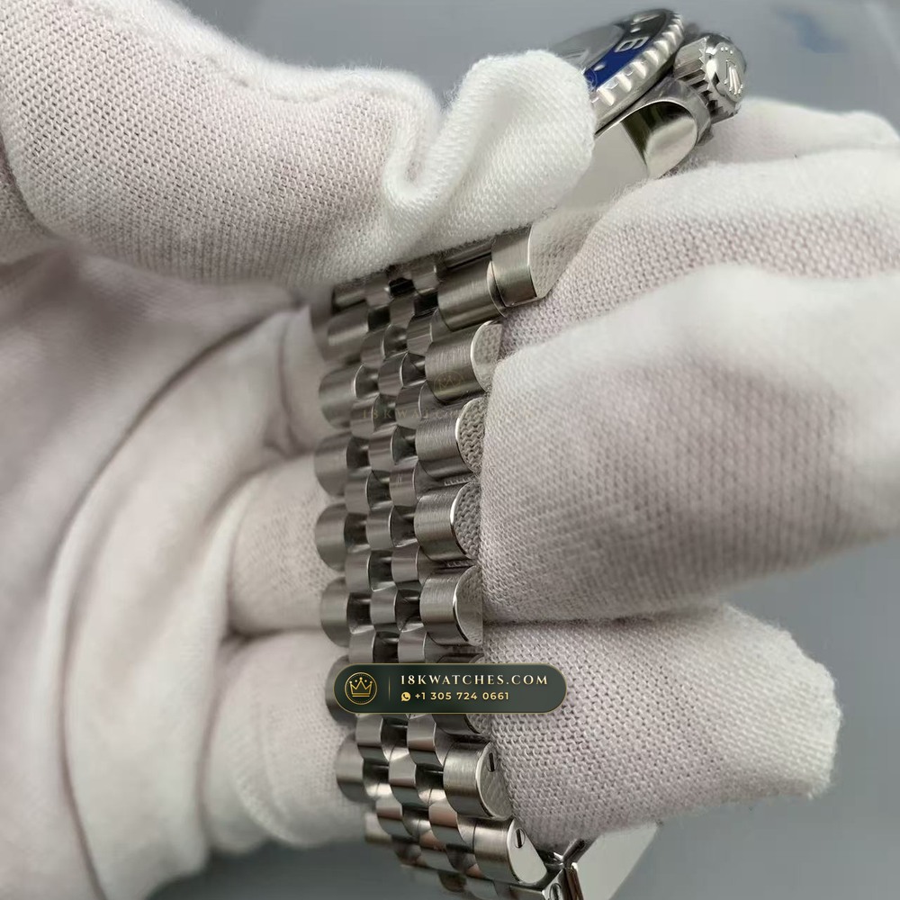 Rolex GMT-Master II Batgirl Blue & Black Jubilee Ref. 126710BLNR — Studio Gallery Plate VIII in 904L Stainless Steel Custom Architecture (143.3g Verified Mass, Rolex Manufacture Cal. 3285 - 70h Power Reserve)