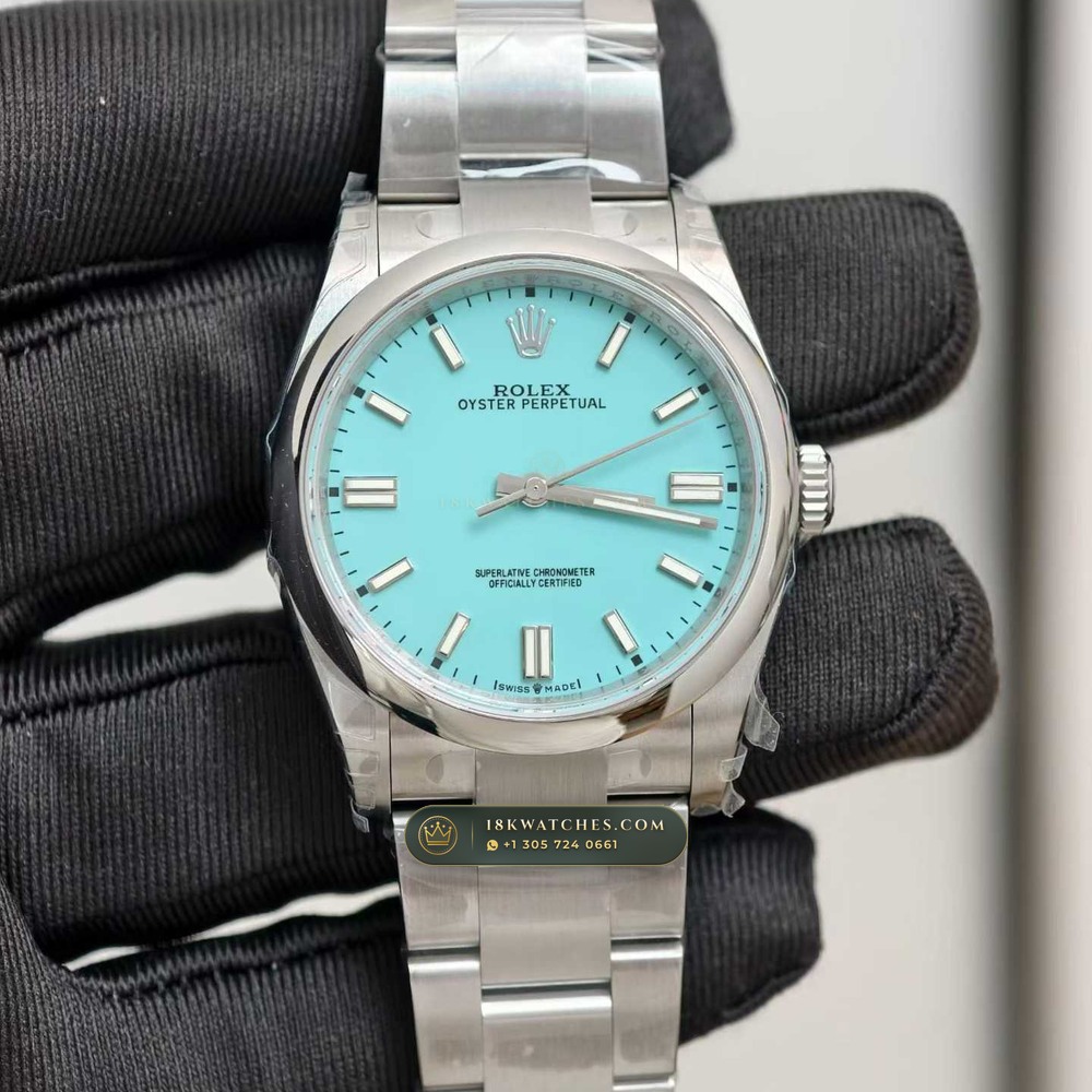 Rolex Oyster Perpetual 36 Tiffany Turquoise Lacquer Dial Ref. 126000