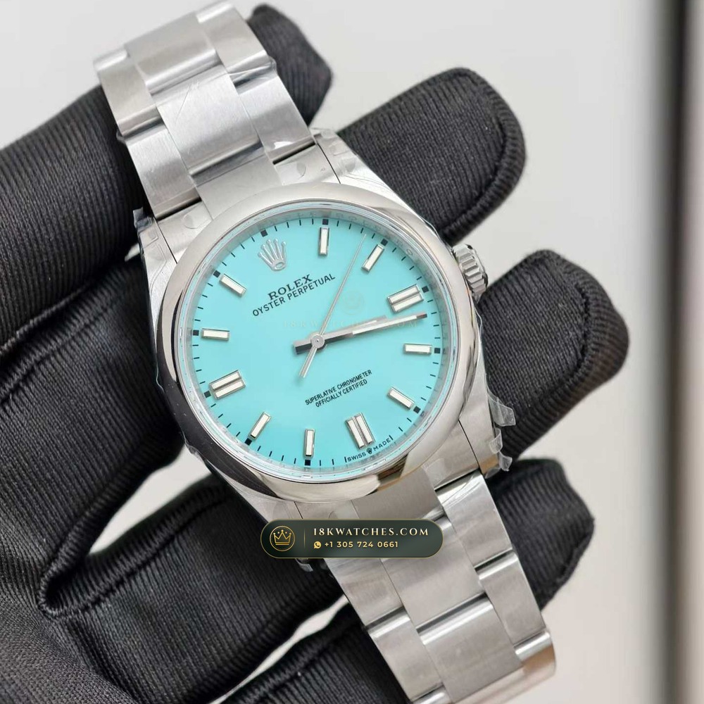Rolex Oyster Perpetual 36 Tiffany Turquoise Lacquer Dial Ref. 126000 — Studio Gallery Plate II in 904L Stainless Steel Custom Architecture (120.7g Verified Mass, Rolex Manufacture Cal. 3230 - 70h Power Reserve)