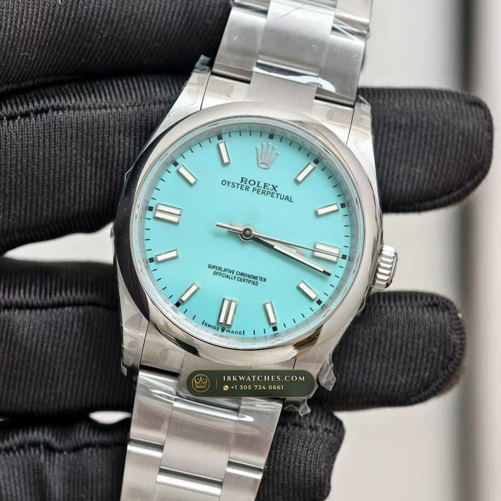 Rolex Oyster Perpetual 36 Tiffany Turquoise Lacquer Dial Ref. 126000 — Studio Gallery Plate III in 904L Stainless Steel Custom Architecture (120.7g Verified Mass, Rolex Manufacture Cal. 3230 - 70h Power Reserve)