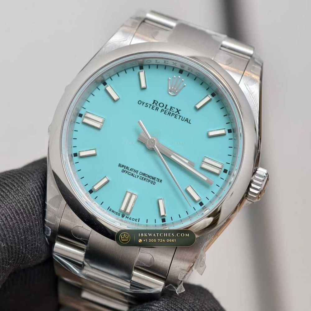 Rolex Oyster Perpetual 36 Tiffany Turquoise Lacquer Dial Ref. 126000 — Studio Gallery Plate IV in 904L Stainless Steel Custom Architecture (120.7g Verified Mass, Rolex Manufacture Cal. 3230 - 70h Power Reserve)