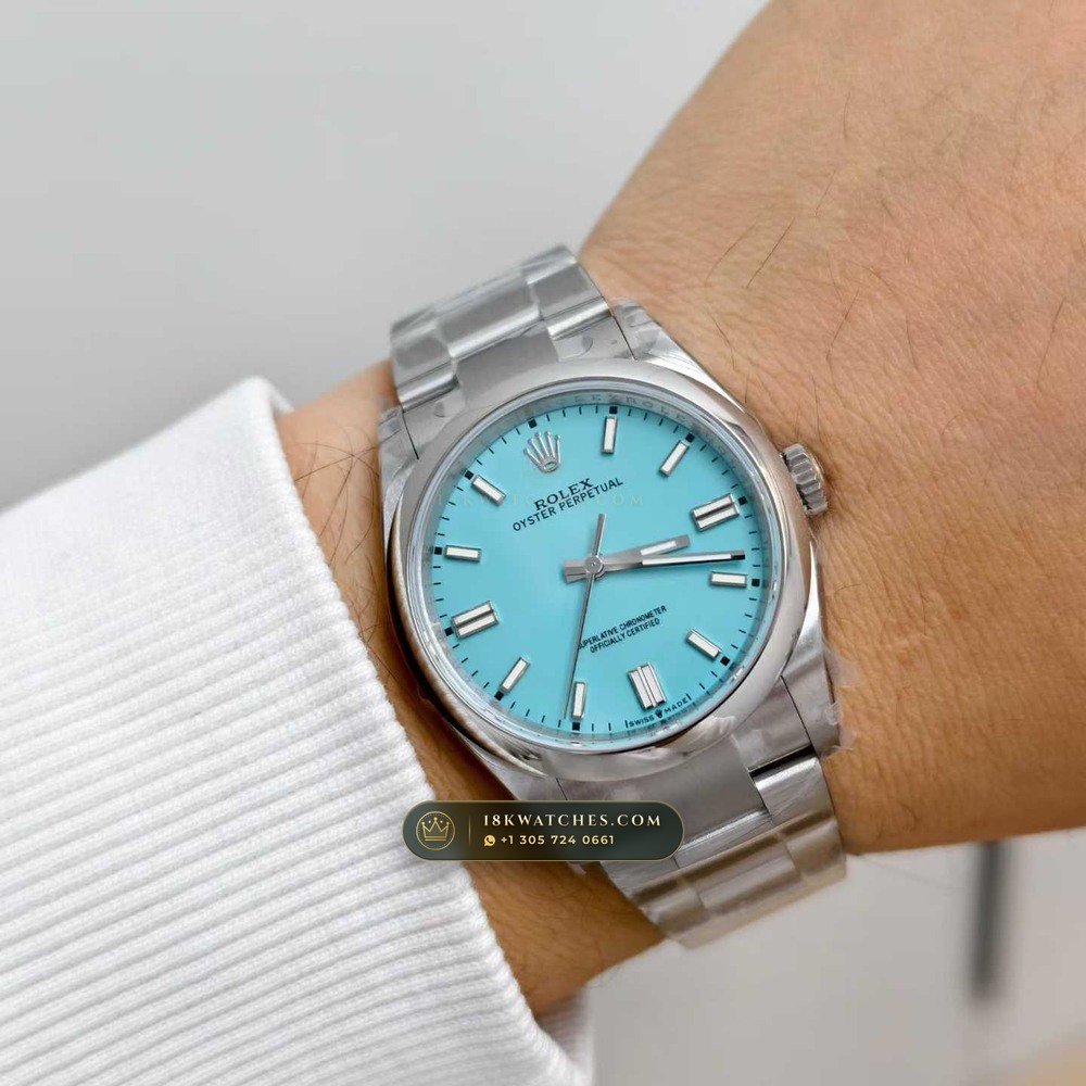 Rolex Oyster Perpetual 36 Tiffany Turquoise Lacquer Dial Ref. 126000 — Studio Gallery Plate VII in 904L Stainless Steel Custom Architecture (120.7g Verified Mass, Rolex Manufacture Cal. 3230 - 70h Power Reserve)
