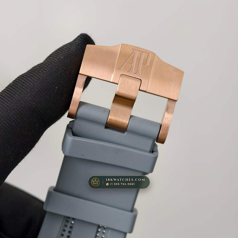 Audemars Piguet Royal Oak Offshore Selfwinding Chronograph 43mm 18K Rose Gold Ref. 26210OI.OO.A109CR.01 — Studio Gallery Plate VI in 18K Rose Gold Au750 (184.5g Verified Mass, Audemars Piguet Cal. 4401 Flyback Chronograph)