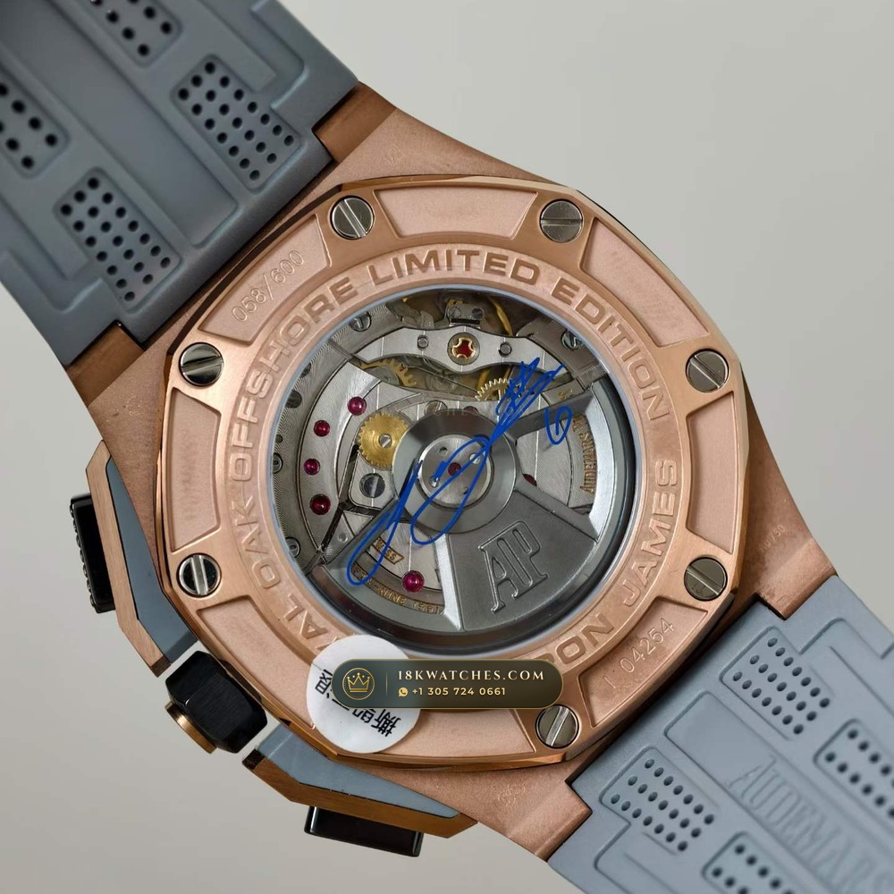 Audemars Piguet Royal Oak Offshore Selfwinding Chronograph 43mm 18K Rose Gold Ref. 26210OI.OO.A109CR.01 — Studio Gallery Plate VII in 18K Rose Gold Au750 (184.5g Verified Mass, Audemars Piguet Cal. 4401 Flyback Chronograph)