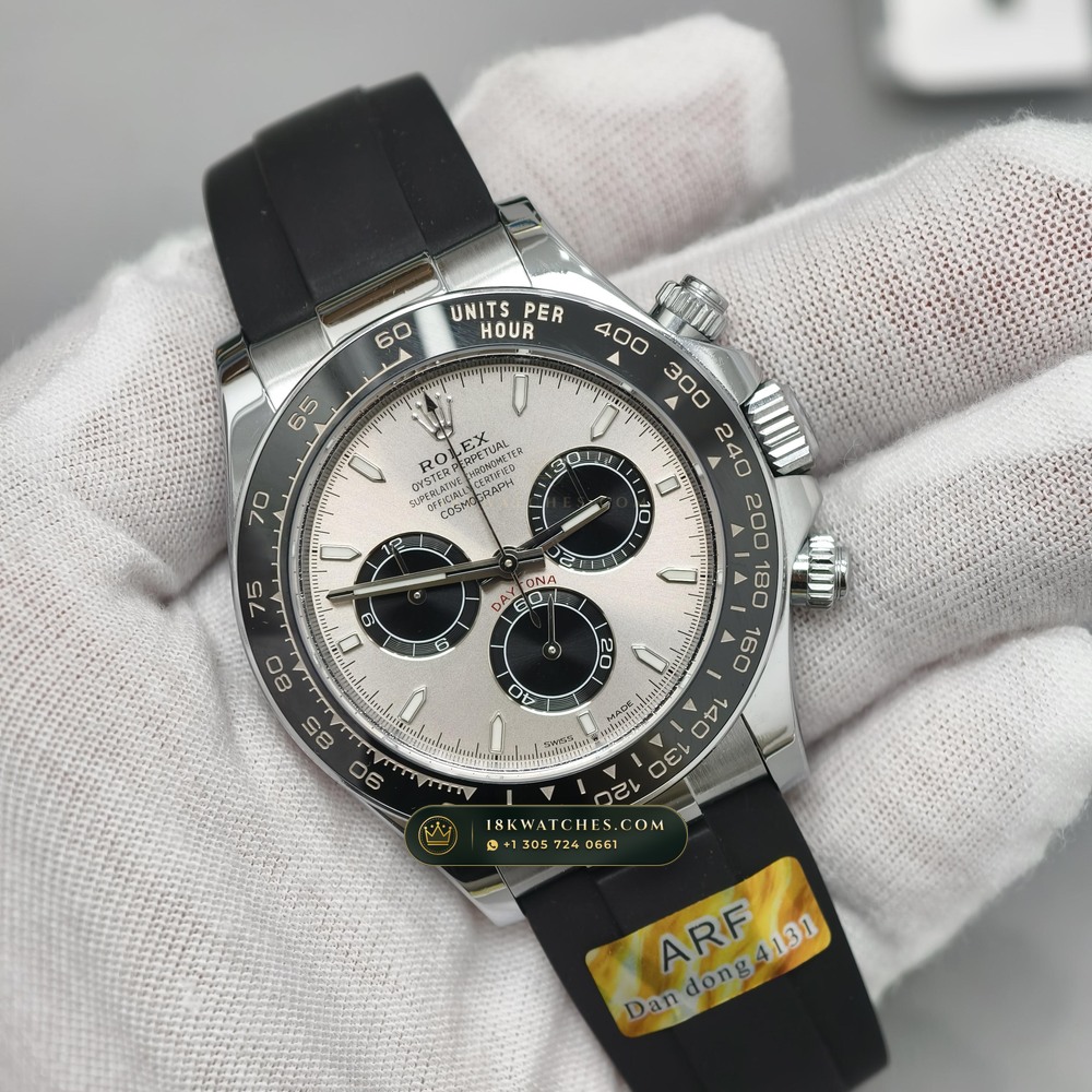 Rolex Cosmograph Daytona Ghost Slate Grey Dial 18K White Gold Ref. 126519LN — Studio Gallery Plate II in 18K White Gold Au750 (160.8g Verified Mass, Rolex Manufacture Cal. 4131 - 72h Power Reserve)