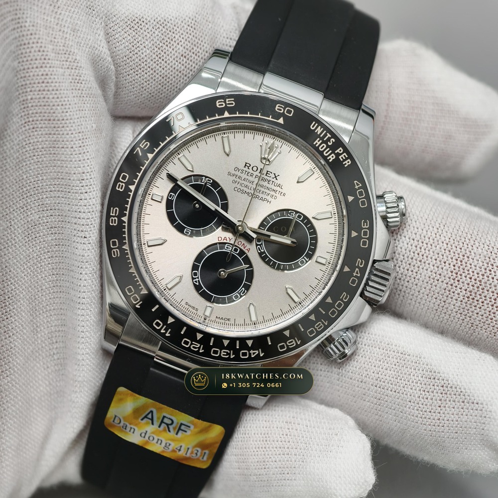 Rolex Cosmograph Daytona Ghost Slate Grey Dial 18K White Gold Ref. 126519LN — Studio Gallery Plate III in 18K White Gold Au750 (160.8g Verified Mass, Rolex Manufacture Cal. 4131 - 72h Power Reserve)