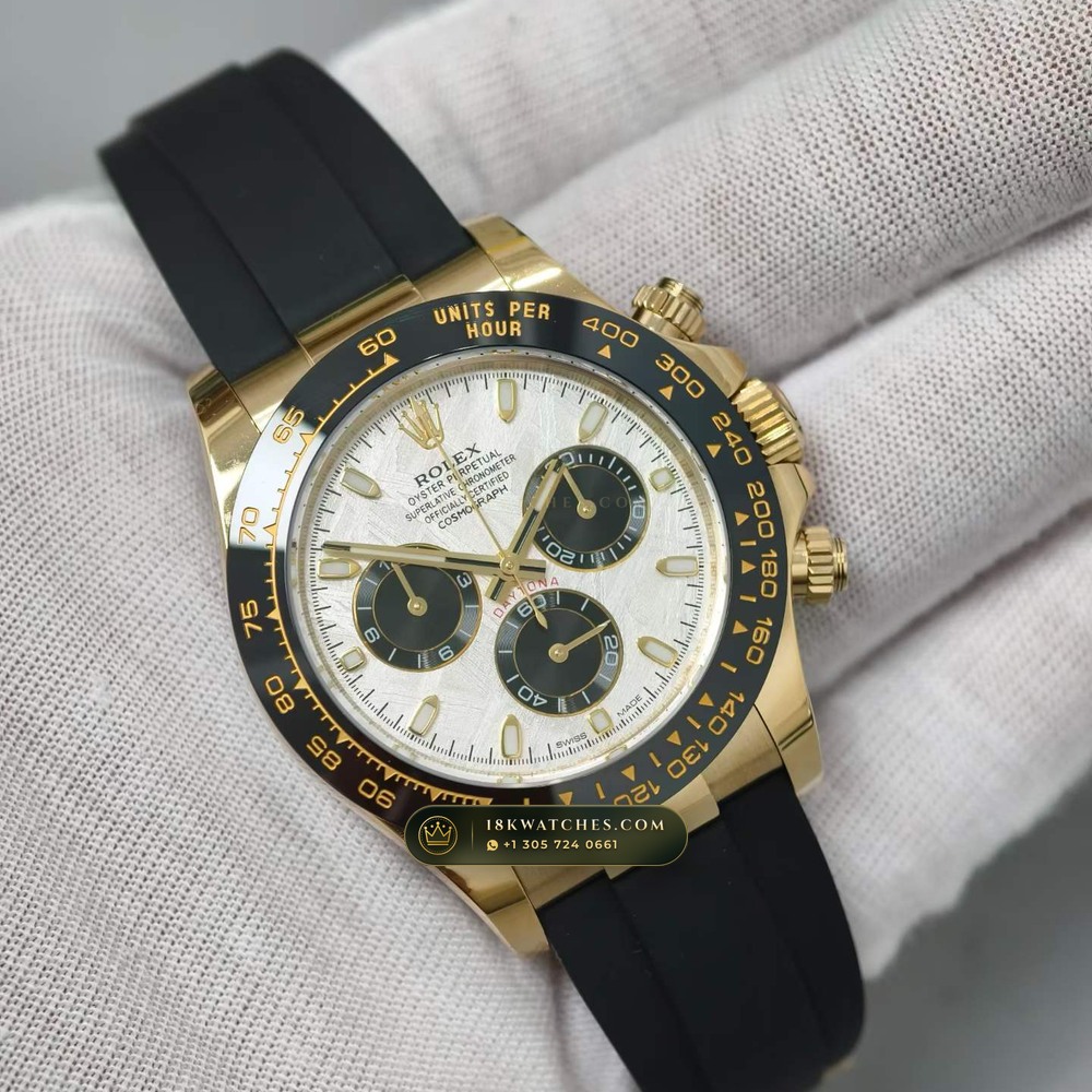 Rolex Cosmograph Daytona Gibeon Meteorite Dial 18K Yellow Gold Ref. 116518 — Studio Gallery Plate II in 18K Yellow Gold Au750 (160.6g Verified Mass, Rolex Manufacture Cal. 4130 - 72h Power Reserve)
