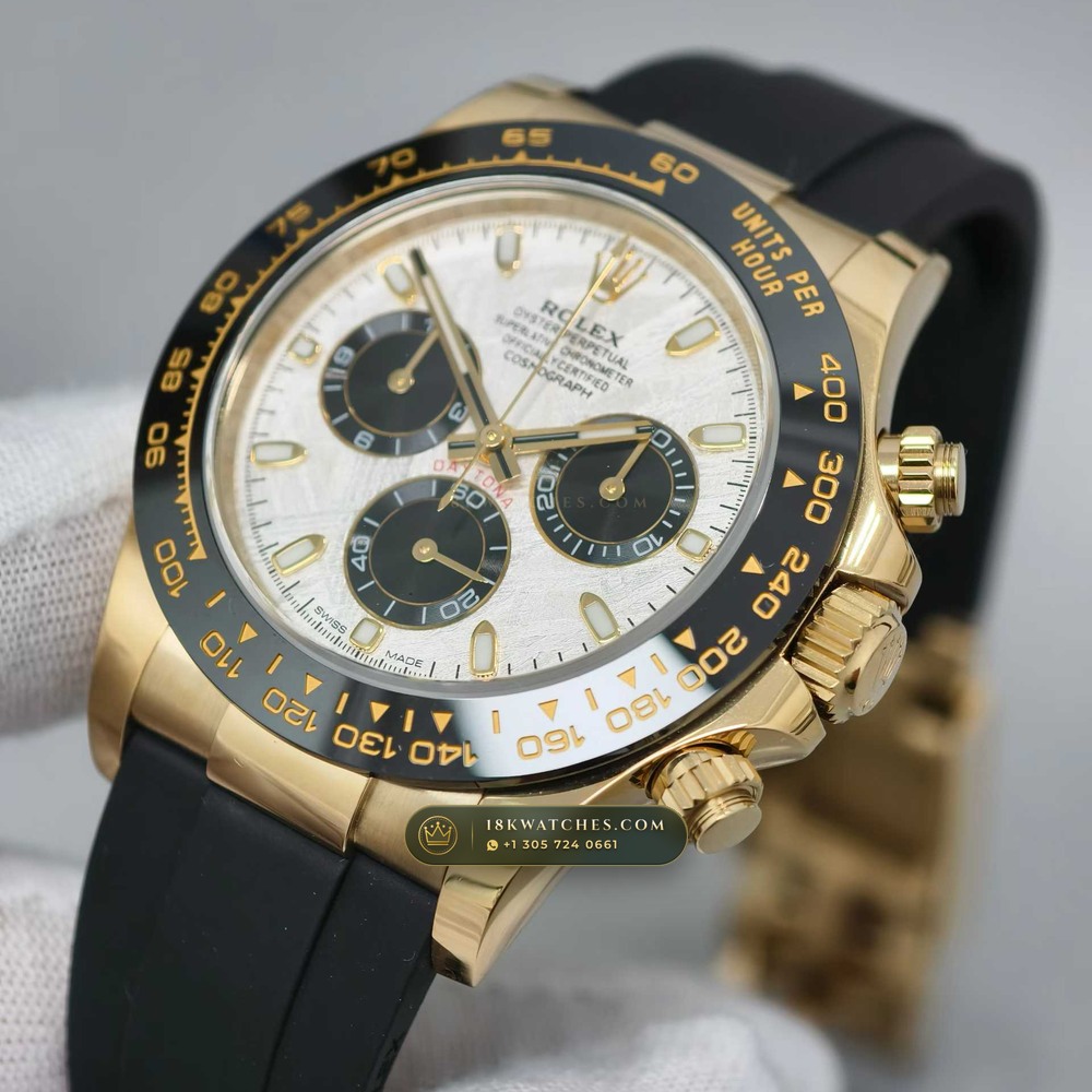 Rolex Cosmograph Daytona Gibeon Meteorite Dial 18K Yellow Gold Ref. 116518 — Studio Gallery Plate IV in 18K Yellow Gold Au750 (160.6g Verified Mass, Rolex Manufacture Cal. 4130 - 72h Power Reserve)