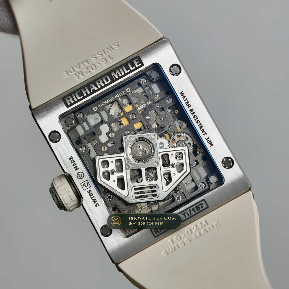 Richard Mille RM 16-02 Automatic Extra-Flat Rectangular Geneva Atelier Spec — Studio Gallery Plate VII in Grade 5 Titanium Monobloc (53.6g Verified Mass, Richard Mille Cal. CRMA9 Skeletonized)