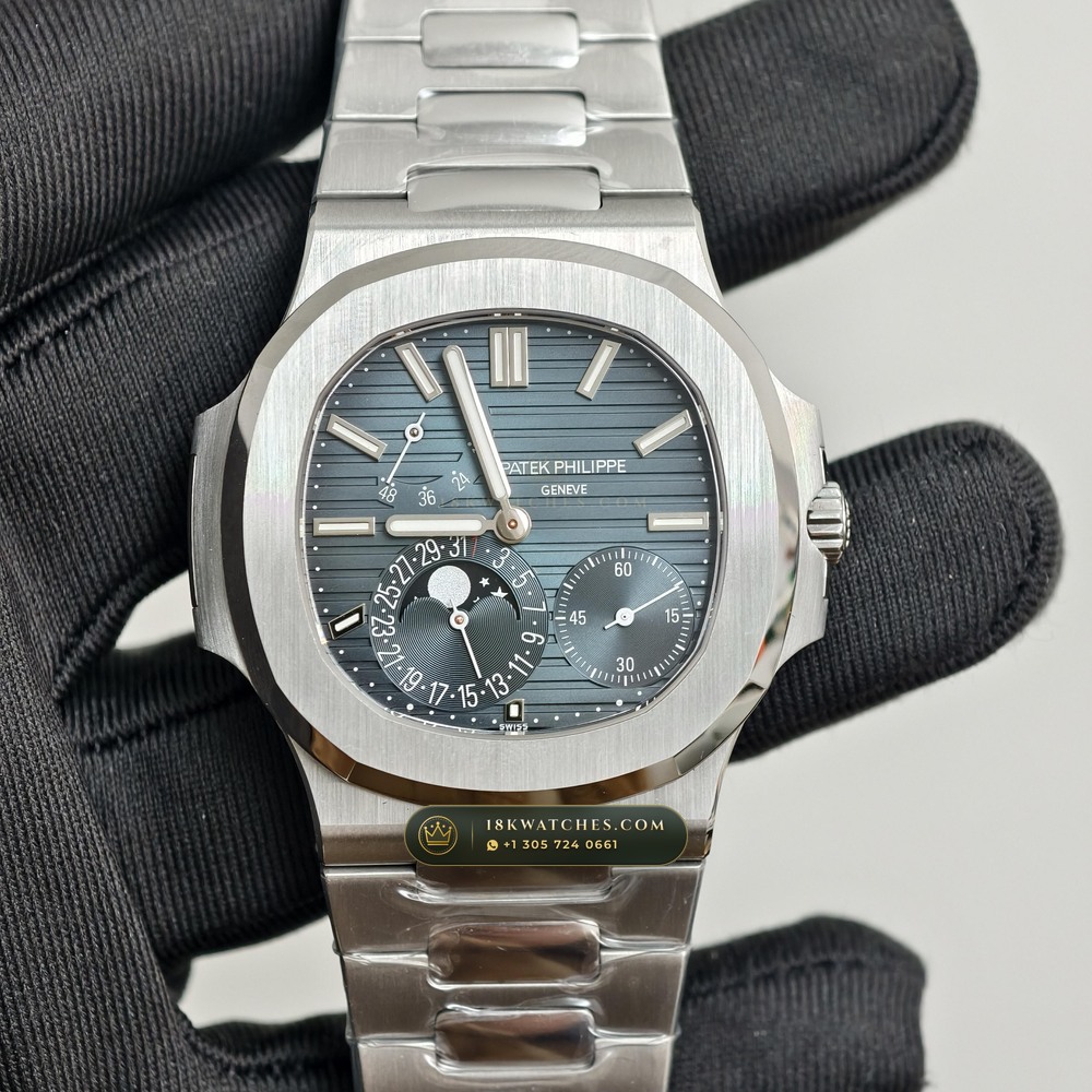 Patek Philippe Nautilus Moonphase & Power Reserve Custom SW Dial Free-Sprung Calibre Ref. 5712A
