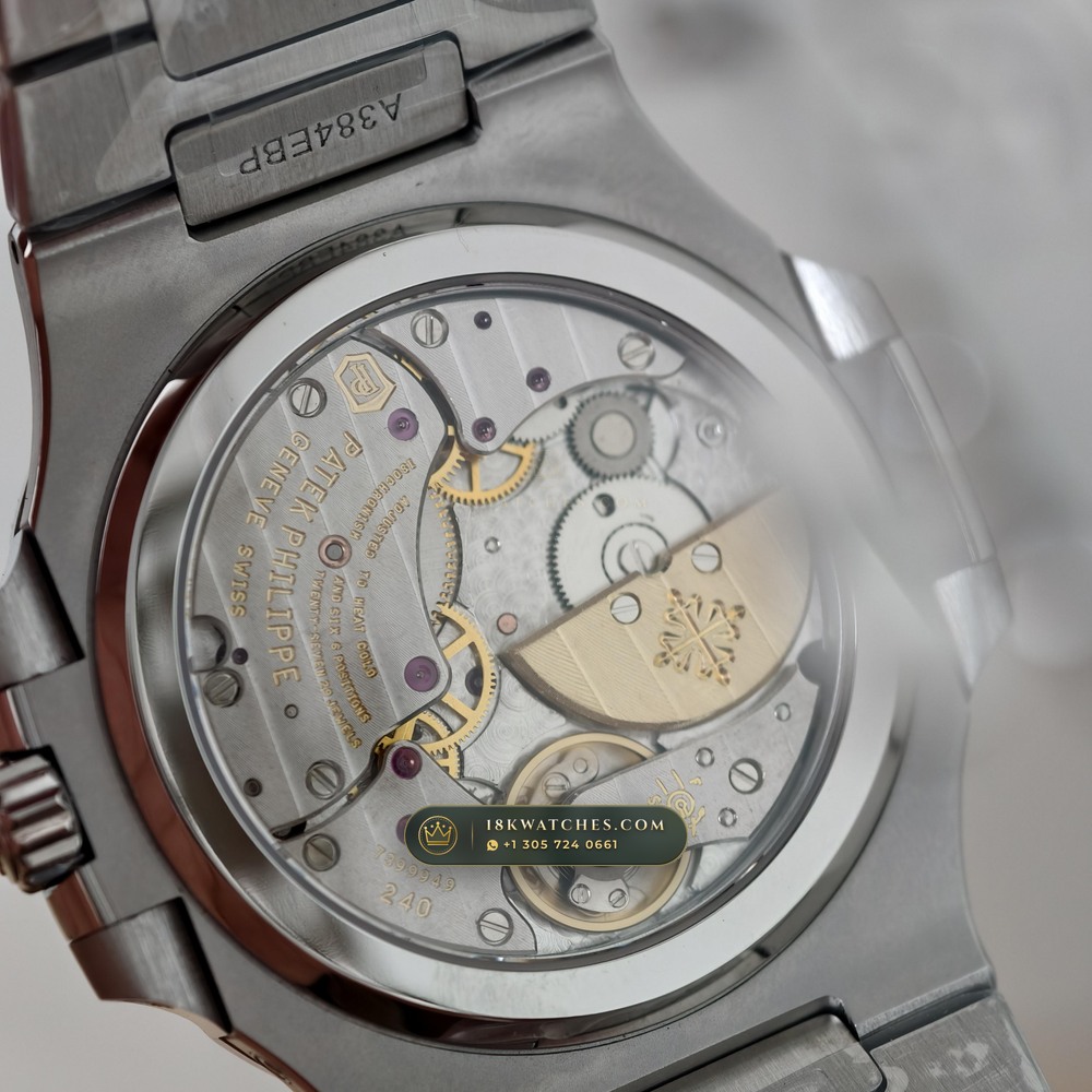Patek Philippe Nautilus Moonphase & Power Reserve Custom SW Dial Free-Sprung Calibre Ref. 5712A — Studio Gallery Plate V in 904L Stainless Steel Custom Architecture (116.5g Verified Mass, Patek Philippe Cal. 240 PS IRM C LU - 22K Gold Micro-Rotor)