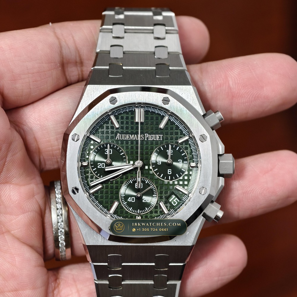 Audemars Piguet Royal Oak Selfwinding Chronograph 41mm Custom Tapestry Dial Deep Crystal Optics Ref. 26240ST.OO.1320ST.08