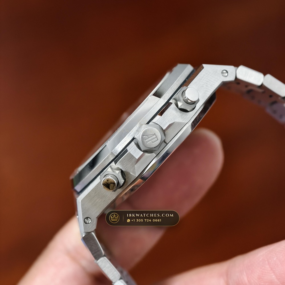 Audemars Piguet Royal Oak Selfwinding Chronograph 41mm Custom Tapestry Dial Deep Crystal Optics Ref. 26240ST.OO.1320ST.08 — Studio Gallery Plate IV in 904L Stainless Steel Custom Architecture (180.6g Verified Mass, Audemars Piguet Cal. 4401 Flyback Chronograph)