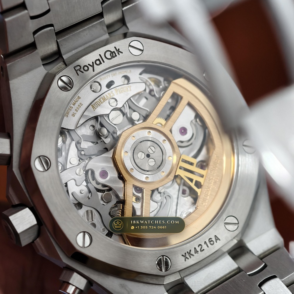 Audemars Piguet Royal Oak Selfwinding Chronograph 41mm Custom Tapestry Dial Deep Crystal Optics Ref. 26240ST.OO.1320ST.08 — Studio Gallery Plate VI in 904L Stainless Steel Custom Architecture (180.6g Verified Mass, Audemars Piguet Cal. 4401 Flyback Chronograph)